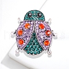 Ladybird Antique Silver Alloy Rhinedtone Brooches PW-WG85A6B-01-1