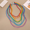 Bohemia Style Alloy with Colorful Rondelle Plastic Seed Beaded Multi Layered Necklaces FS-WG3BE3B-01-1