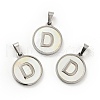 304 Stainless Steel with White Shell Pendants STAS-G268-01D-P-1