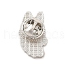Dog Enamel Pin with Brass Butterfly Clutches JEWB-A006-03H-2