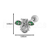 Brass Micro Pave Clear Cubic Zirconia Bees Cartilage Earrings WG7D5C2-14-2