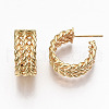 Brass Half Hoop Earrings X-KK-R117-046-NF-3