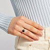 Square 304 Stainless Steel with Glass Finger Rings FS-WG8AAFA-45-2