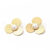 Flower Ion Plating(IP) 304 Stainless Steel Stud Earrings EJEW-C017-10G-2