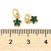 Star Brass Micro Pave Cubic Zirconia Pendants KK-I355-15G-4