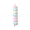 Macaron Color Dyed Natural Freshwater Shell Rondelle Beaded Links PALLOY-JF03705-02-3