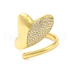 Brass Micro Pave Cubic Zirconia Cuff Rings RJEW-P102-06G-2