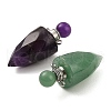 Natural Mixed Stone Openable Perfume Bottle Pointed Pendants G-F754-02P-2