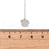 304 Stainless Steel Crystal Rhinestone Flower Y Necklaces NJEW-R026-18P-5
