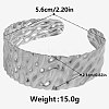 Textured 304 Stainless Steel Cuff Bangles for Women AR7791-1-1