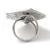 Non-Tarnish 304 Stainless Steel Rhombus Open Cuff Rings for Women RJEW-Z053-04P-3