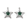 304 Stainless Steel Micro Pave Cubic Zirconia Pendants STAS-Z121-44P-1