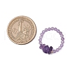 Natural Amethyst Beaded Rings RJEW-TA00191-01-3
