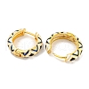 Rack Plating Rhombus Pattern Brass Enamel Hoop Earrings EJEW-C102-47G-3