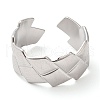 Non-Tarnish 304 Stainless Steel Rhombus Open Cuff Ring for Women RJEW-I098-24P-2