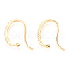 Brass Micro Pave Clear Cubic Zirconia Earring Hooks ZIRC-H116-01G-2