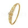 Rack Plating Brass Micro Pave Cubic Zirconia Hinged Bangles BJEW-H624-07C-G-4