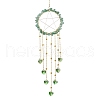 Wire Wrapped Natural Green Aventurine Chips Ring Hanging Ornaments HJEW-JM02371-04-1