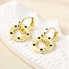 Flat Round Brass Micro Pave Cubic Zirconia Hoop Earrings EJEW-U061-02G-3