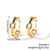 Fashionable Brass Cubic Zirconia Ring Hoop Earrings DR3389-1-1