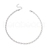 Brass Rectangle Link Chains Necklaces for Women NJEW-JN05145-02-4