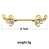 316L Surgical Stainless Steel Micro Pave Cubic Zirconia Nipple Rings WG1853C-06-1