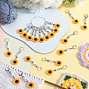 Resin Sunflower Pendant Decorations HJEW-SC00058-4