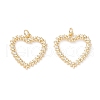 Brass Micro Pave Clear Cubic Zirconia Pendants KK-D067-05G-RS-1