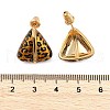 Leopard Print Brass Enamel Stud Earrings for Women EJEW-U055-12C-G-3