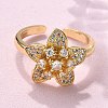 Brass Micro Pave Clear Cubic Zirconia Finger Rings RJEW-C120-29A-G-2