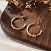 304 Stainless Steel Twist C-Shaped Stud Earrings EJEW-R017-03G-01-5