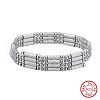 Adjustable 925 Sterling Silver Round Column Magnetic Beaded Necklaces for Women NJEW-A048-03P-2