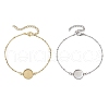 2Pcs 2 Colors 304 Stainless Steel Round Cabochon Setting Bracelets BJEW-JB11091-1
