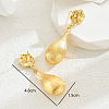 Elegant Brass Teardrop with Flower Dangle Stud Earrings XB1287-3