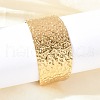 304 Stainless Steel Textured Cuff Bangles for Women BJEW-B120-06G-01-2