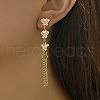 Stainless Steel Butterfly Fringe Vintage Shell Stud Earrings EZ0303-1
