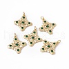 Rack Plating Brass Micro Pave Cubic Zirconia Pendants KK-B060-02G-3