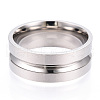 201 Stainless Steel Grooved Finger Ring Settings STAS-WH0039-12D-P-1