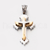 New Gift Unisex 201 Stainless Steel Cross Pendants STAS-F010-12-2