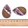 Transparent Resin & Walnut Wood Big Pendants RESI-T058-05E-4