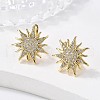 Sun Shape Clear Cubic Zirconia Hoop Earring X-EJEW-C002-10G-RS-3