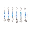 6Pcs Sea Animal Zinc Alloy Pendant Decorations HJEW-JM03159-01-1