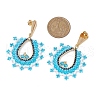 Glass Seed Beads Teardrop Dangle Stud Earrings EJEW-MZ00304-01-3