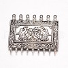 Rectangle with Ganesha Tibetan Style Alloy Chandelier Components PALLOY-I116-01AS-1