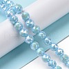 Electroplate Opaque Glass Beads Strands EGLA-H101-01C-4