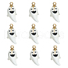 10Pcs Halloween Theme Transparent Resin Ghost Charms RESI-CJ0002-94-1