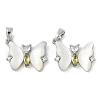 Natural White Shell Butterfly Pendants KK-U043-26P-1