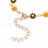 Daisy Link Chain Necklaces & Bracelets Jewelry Sets SJEW-JS01138-01-8