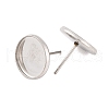 Tarnish Resistant 304 Stainless Steel Flat Round Stud Earring Settings STAS-I017-01-1