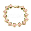 Brass Micro Pave Cubic Zirconia Link Bracelets BJEW-K278-02G-01-4